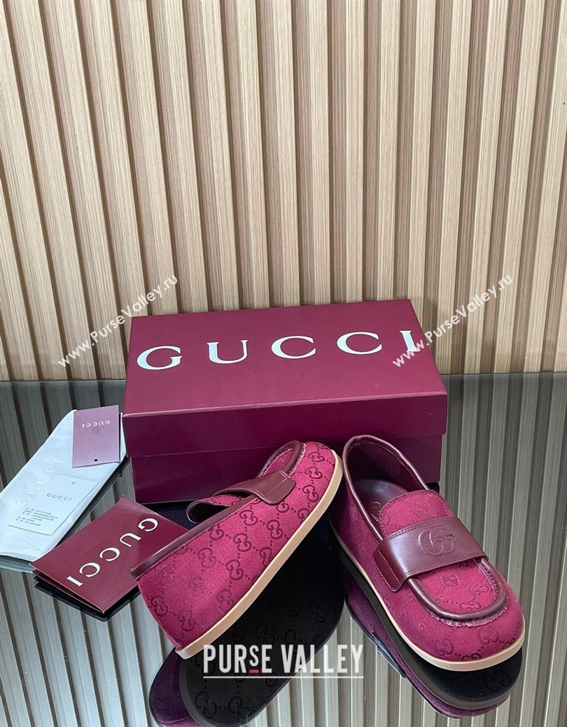 Gucci GG Canvas Flat Loafers Red 2025 GG082804 (MD-250828045)