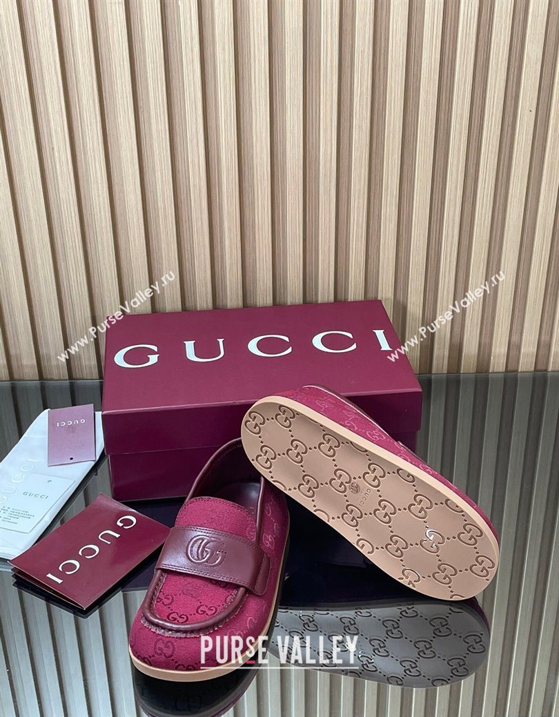 Gucci GG Canvas Flat Loafers Red 2025 GG082804 (MD-250828045)