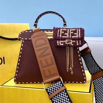 Fendi Small Peekaboo ISeeU Bag in Stitching Full Grain Leather Brown 2021 (CL-21080201)