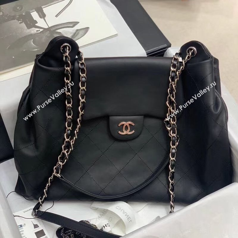 Chanel Vintage Matte Leather Messenger Bag Black 2020 (JY-20112005)