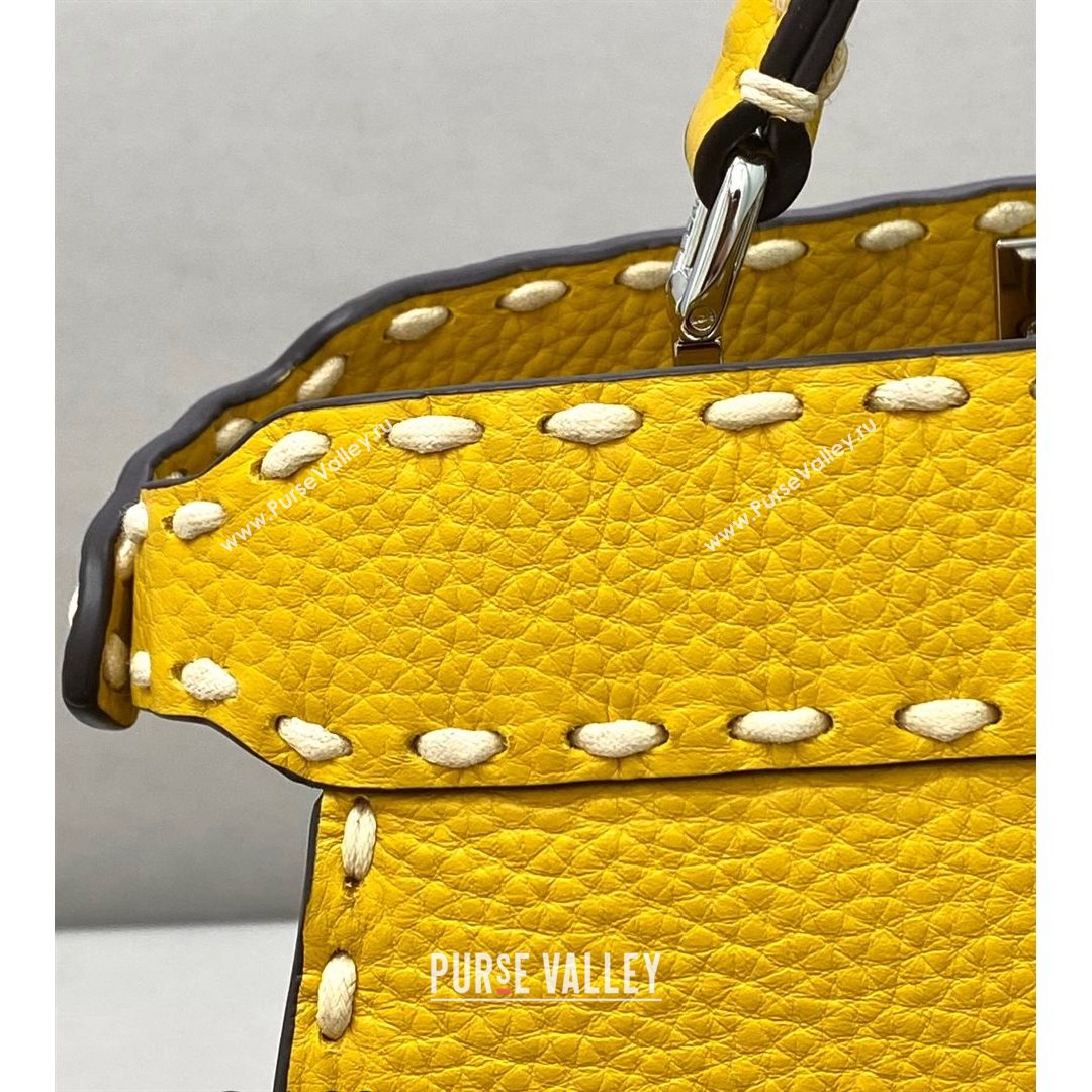 Fendi Small Peekaboo ISeeU Bag in Stitching Full Grain Leather Yellow 2021 (CL-21080202)