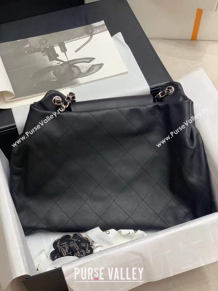 Chanel Vintage Matte Leather Messenger Bag Black 2020 (JY-20112005)