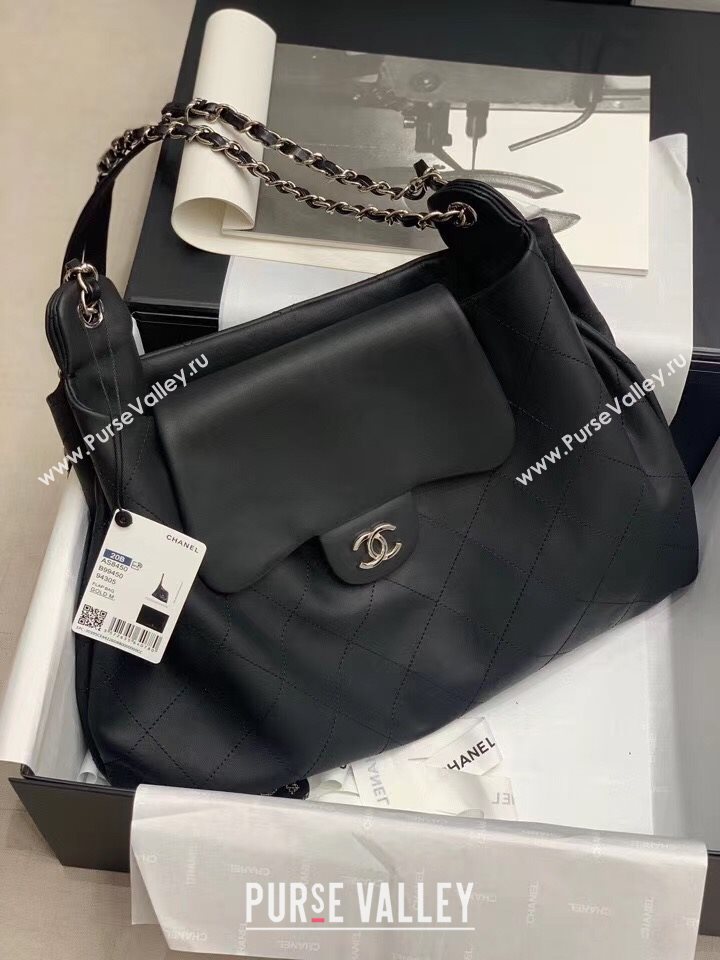 Chanel Vintage Matte Leather Messenger Bag Black 2020 (JY-20112005)