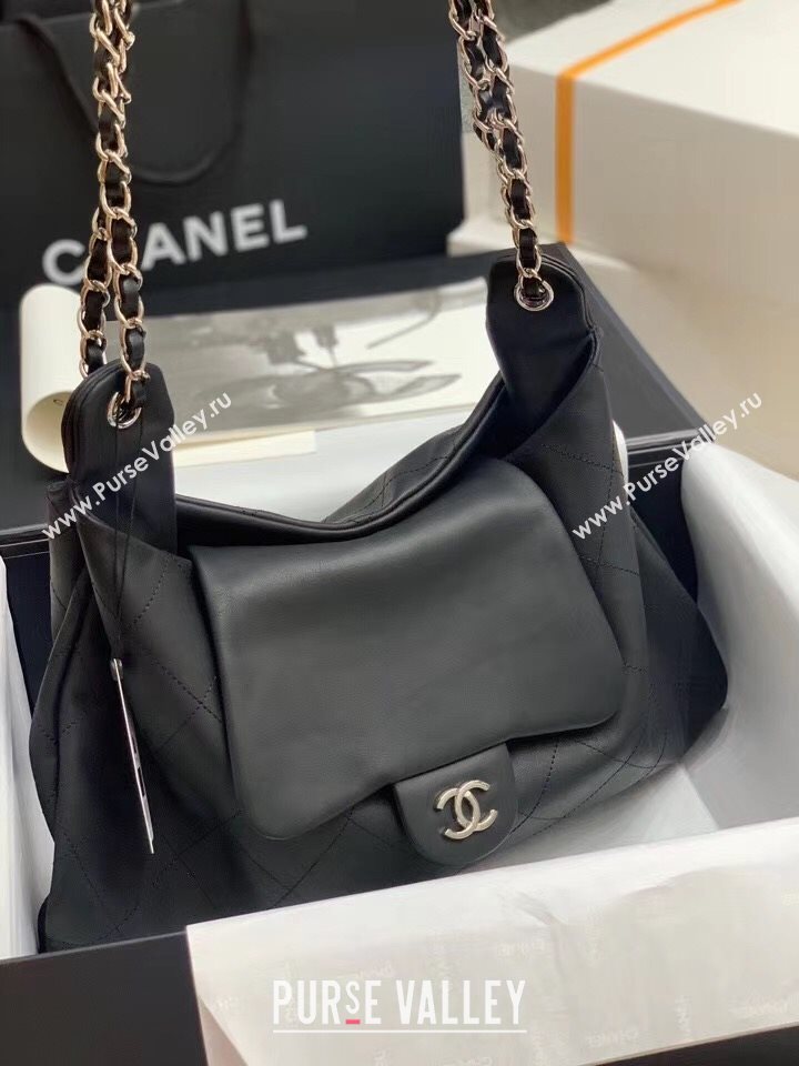 Chanel Vintage Matte Leather Messenger Bag Black 2020 (JY-20112005)