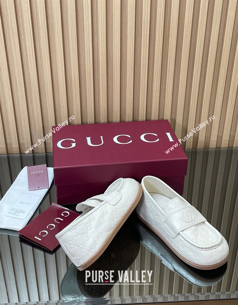 Gucci GG Leather Flat Loafers White 2025 GG082804 (MD-250828047)