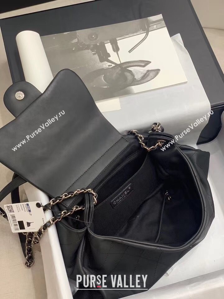 Chanel Vintage Matte Leather Messenger Bag Black 2020 (JY-20112005)