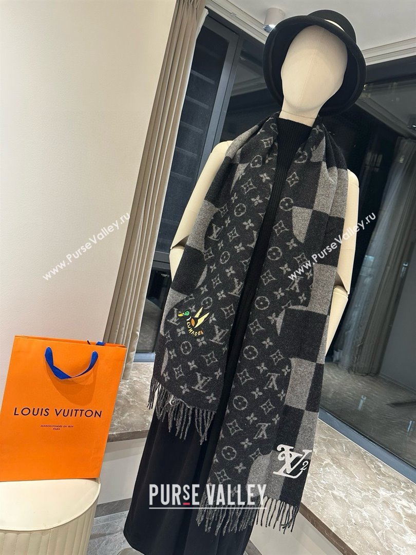 Louis Vuitton x NIGO Cashmere Monogram Scarf MP2681 2024 (A-24112401)