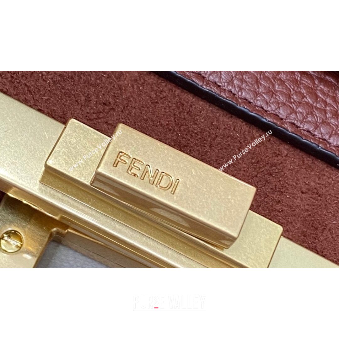 Fendi Medium Peekaboo ISeeU Bag in Stitching Full Grain Leather Brown 2021 (CL-21080203)