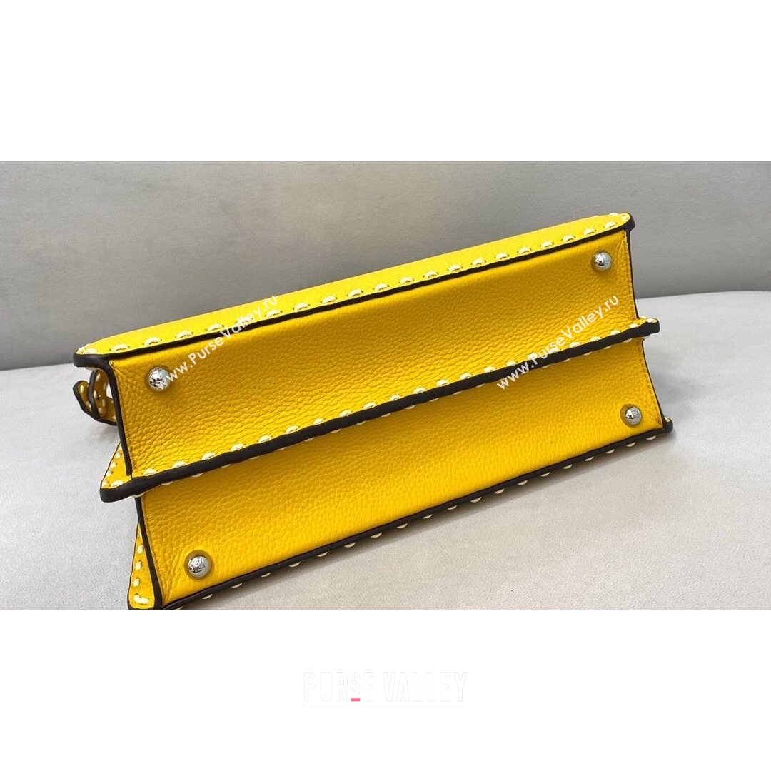 Fendi Medium Peekaboo ISeeU Bag in Stitching Full Grain Leather Yellow 2021 (CL-21080204)