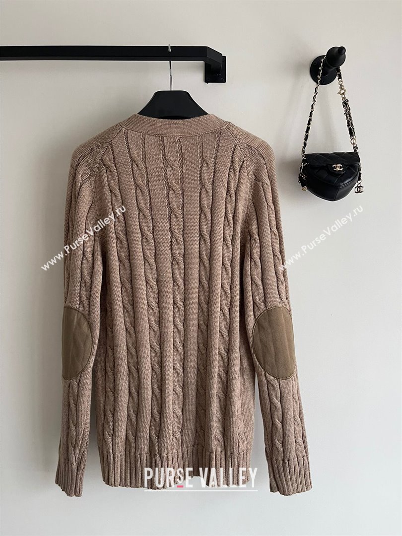 Celine Cashmere Wool Cardigan C102117 Dark Brown 2023 (Q-23102117)