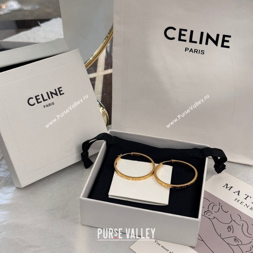 Celine Hoop Earrings C62736 Gold 2024 (YF-24062736)