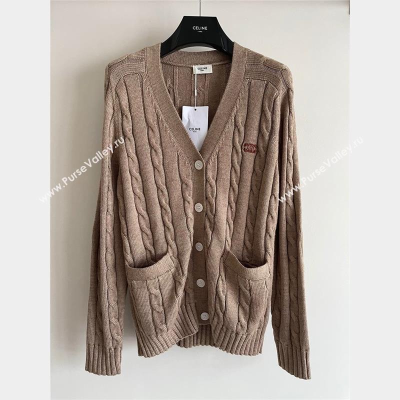 Celine Cashmere Wool Cardigan C102117 Dark Brown 2023 (Q-23102117)