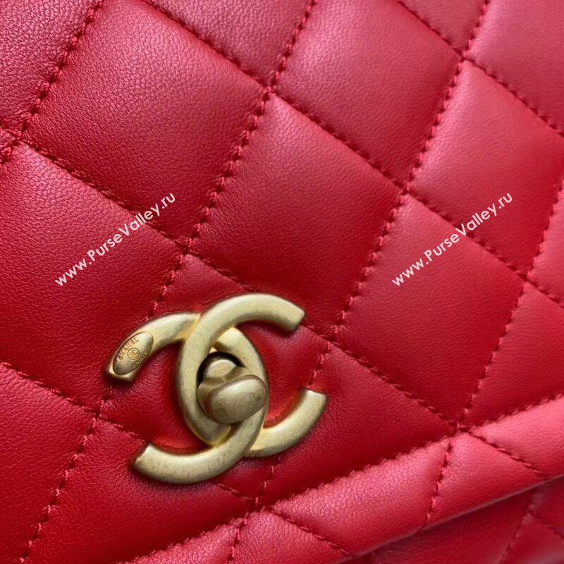 Chanel Quilted Lambskin Large Flap Bag with Metal Button AS2056 Red 2020 (JY-20111902)