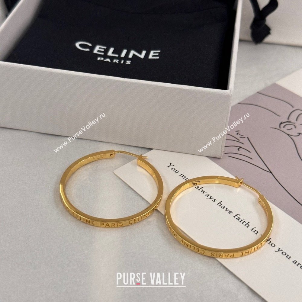 Celine Hoop Earrings C62736 Gold 2024 (YF-24062736)