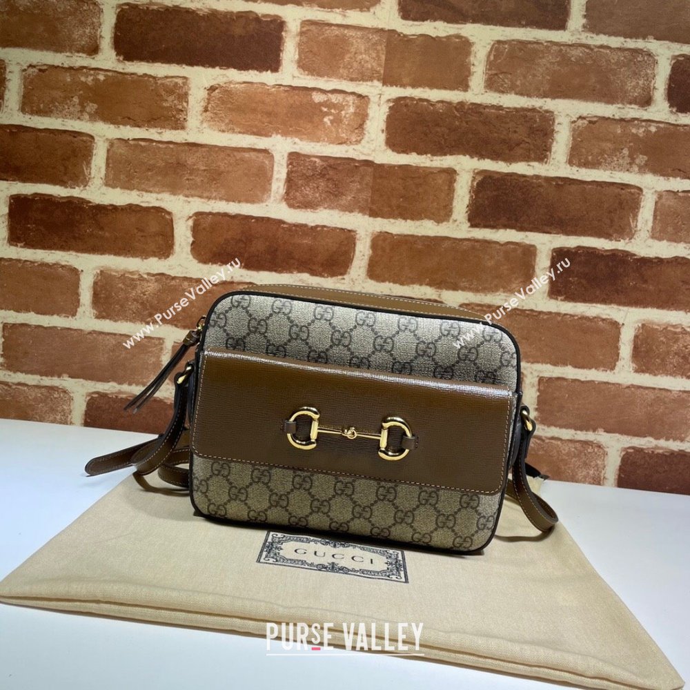 Gucci Horsebit 1955 Small Shoulder Bag 645454 Brown/GG 2024 (DLH-24112402)