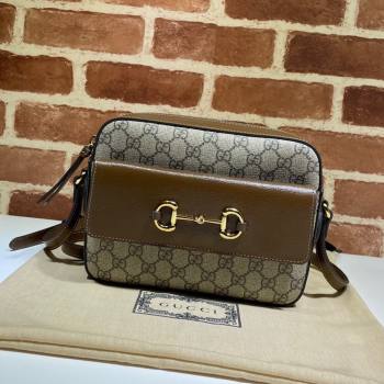 Gucci Horsebit 1955 Small Shoulder Bag 645454 Brown/GG 2024 (DLH-24112402)