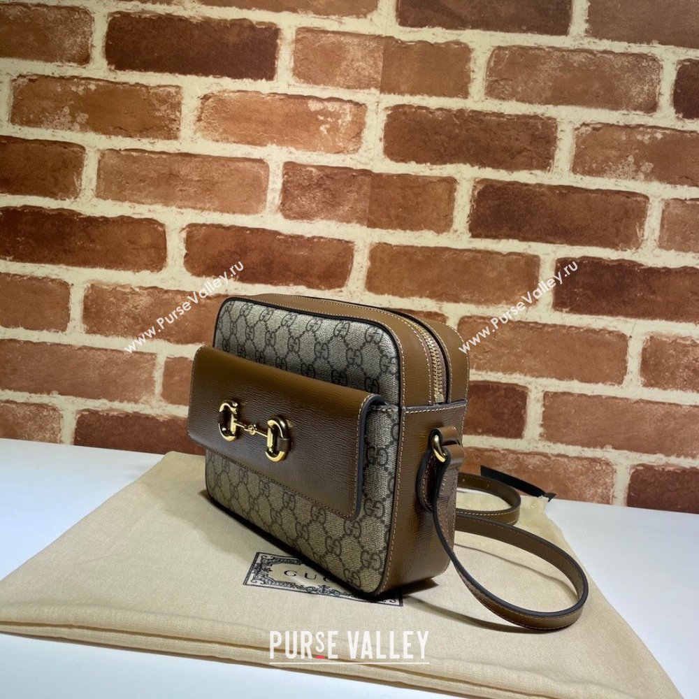 Gucci Horsebit 1955 Small Shoulder Bag 645454 Brown/GG 2024 (DLH-24112402)