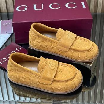 Gucci GG Suede Flat Loafers Yellow 2025 GG082804 (MD-250828051)
