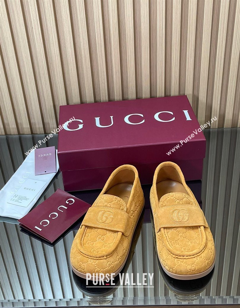 Gucci GG Suede Flat Loafers Yellow 2025 GG082804 (MD-250828051)