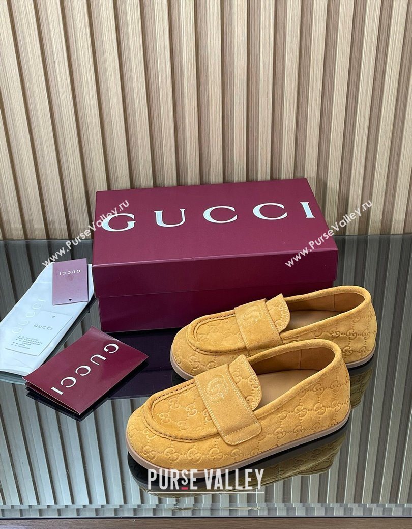 Gucci GG Suede Flat Loafers Yellow 2025 GG082804 (MD-250828051)