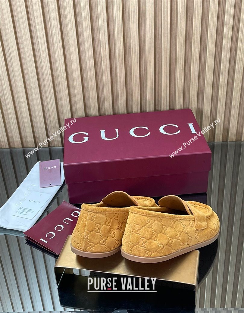 Gucci GG Suede Flat Loafers Yellow 2025 GG082804 (MD-250828051)