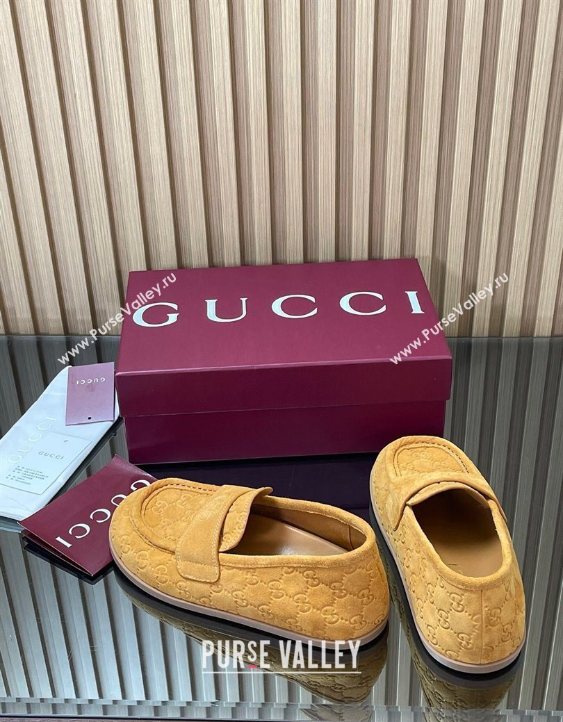 Gucci GG Suede Flat Loafers Yellow 2025 GG082804 (MD-250828051)