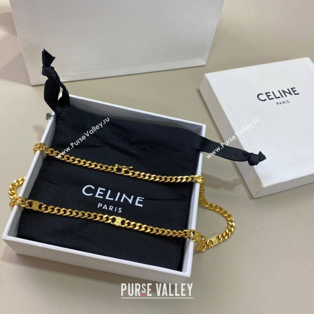 Celine Metal Chain Necklace C62737 Gold 2024 (YF-24062737 )