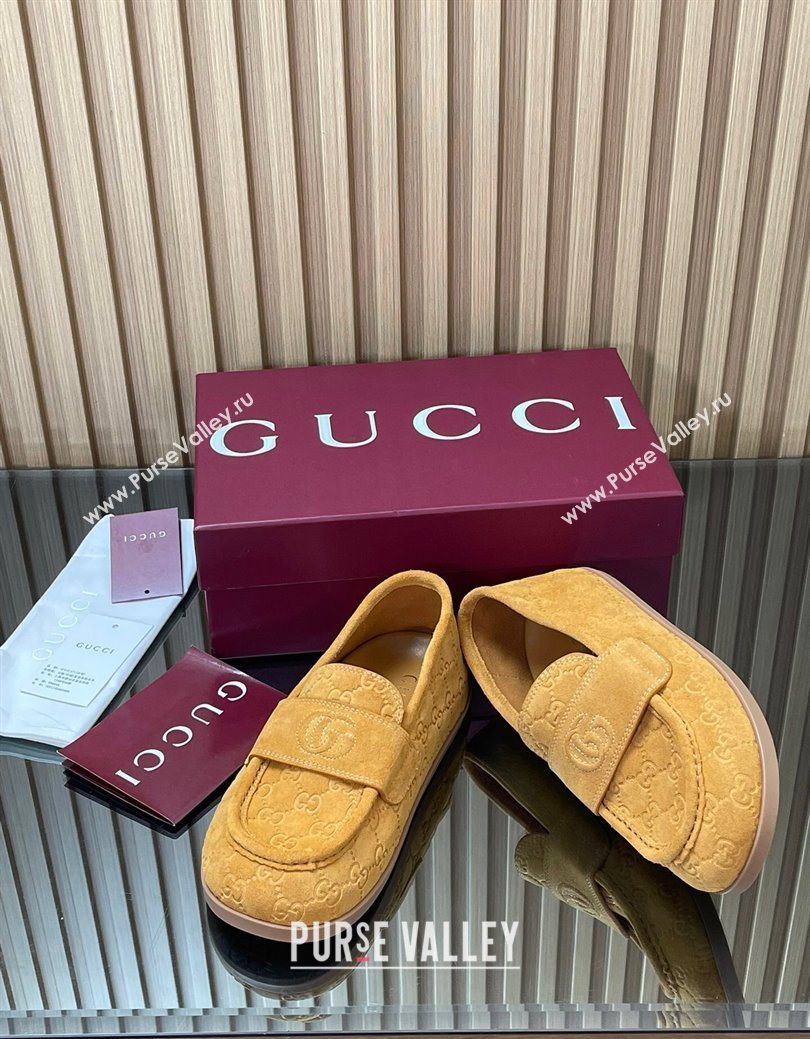 Gucci GG Suede Flat Loafers Yellow 2025 GG082804 (MD-250828051)