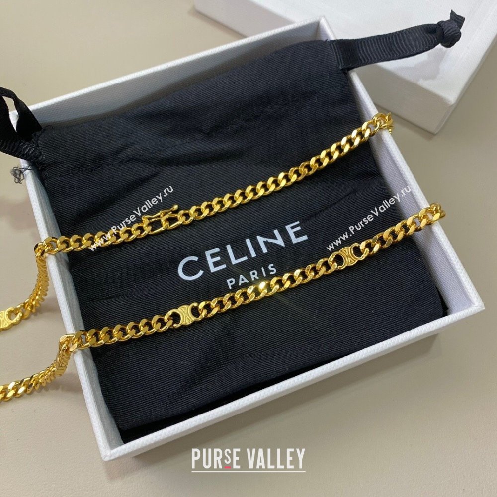 Celine Metal Chain Necklace C62737 Gold 2024 (YF-24062737 )