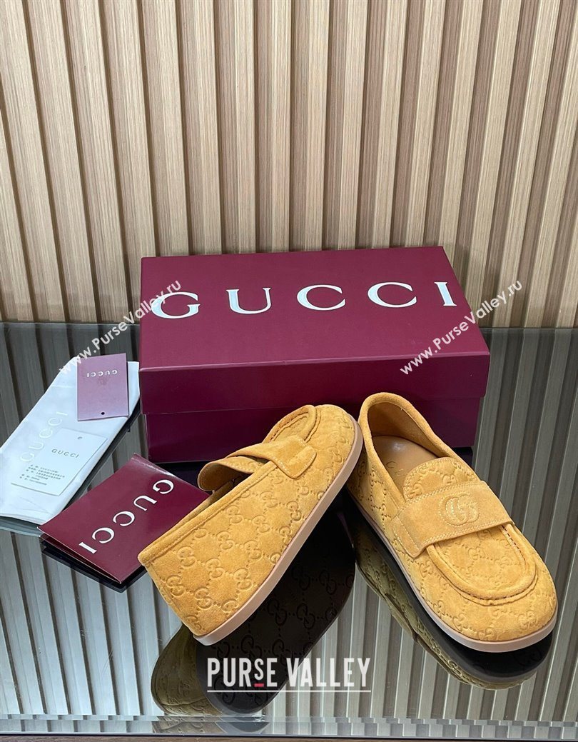Gucci GG Suede Flat Loafers Yellow 2025 GG082804 (MD-250828051)