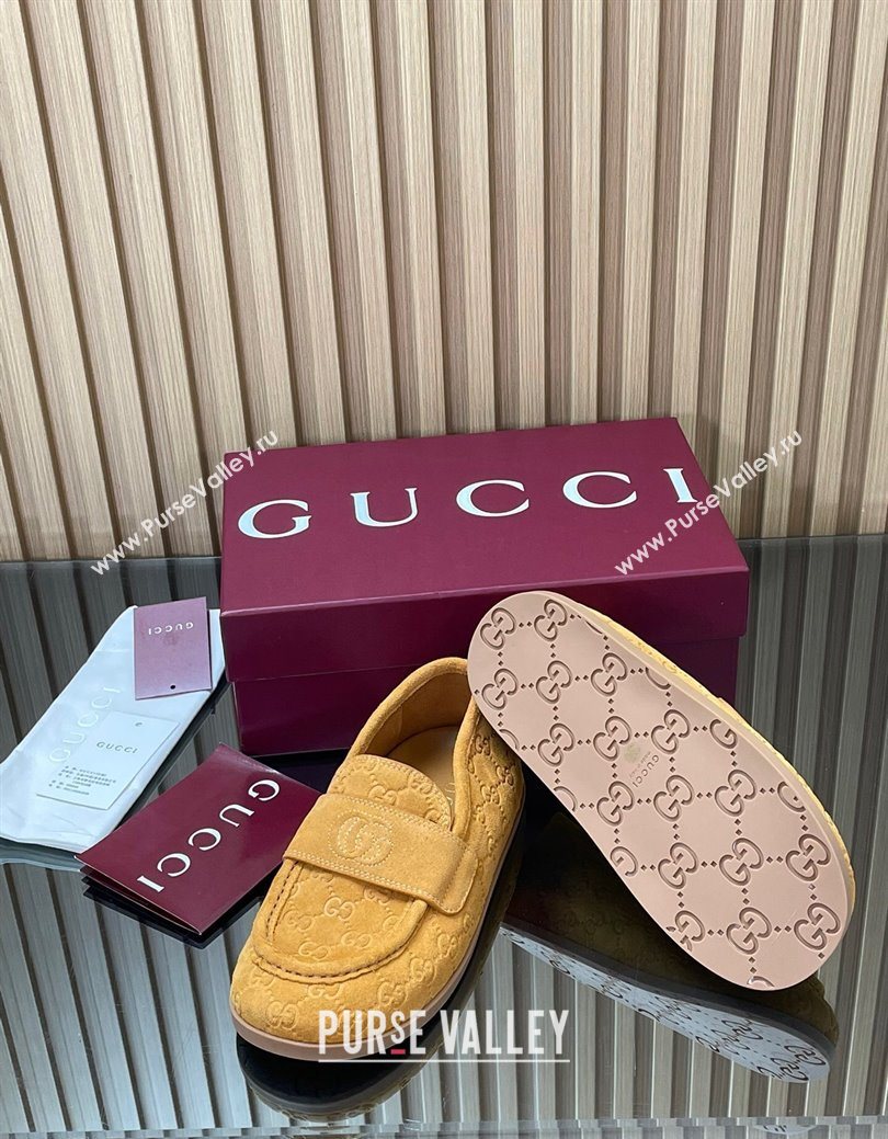 Gucci GG Suede Flat Loafers Yellow 2025 GG082804 (MD-250828051)
