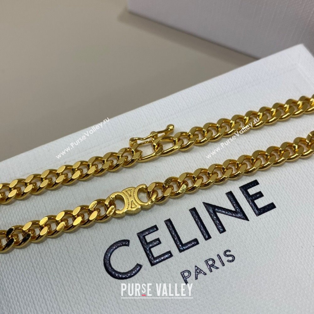 Celine Metal Chain Necklace C62737 Gold 2024 (YF-24062737 )