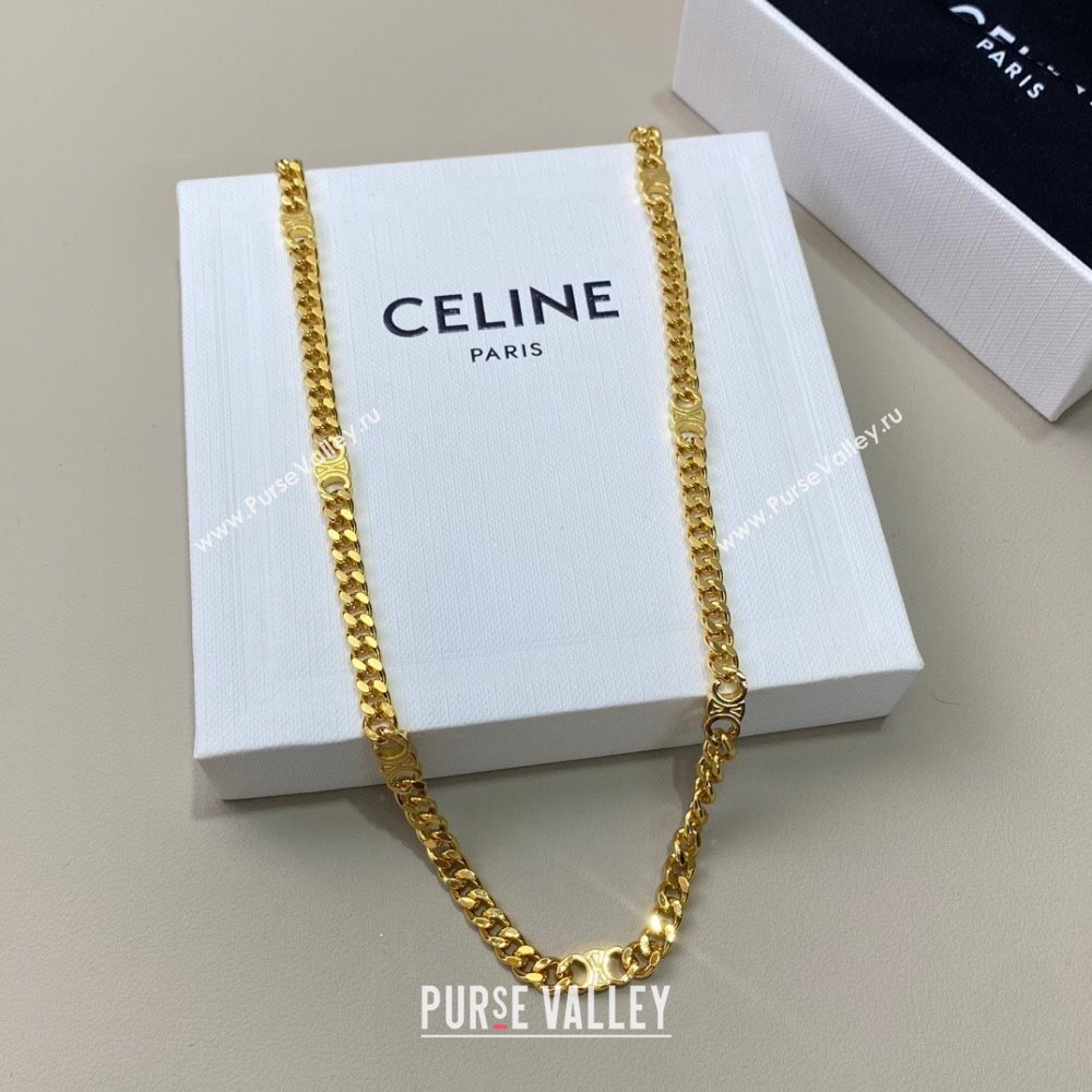 Celine Metal Chain Necklace C62737 Gold 2024 (YF-24062737 )