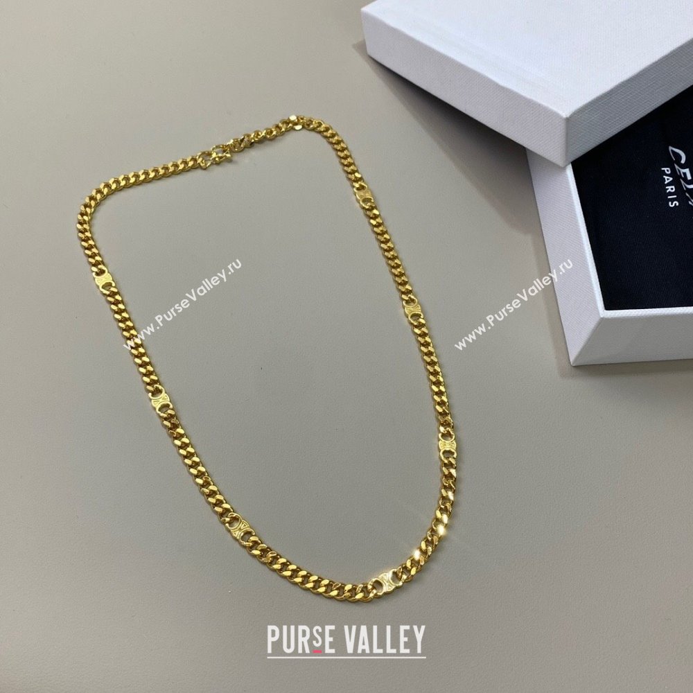 Celine Metal Chain Necklace C62737 Gold 2024 (YF-24062737 )