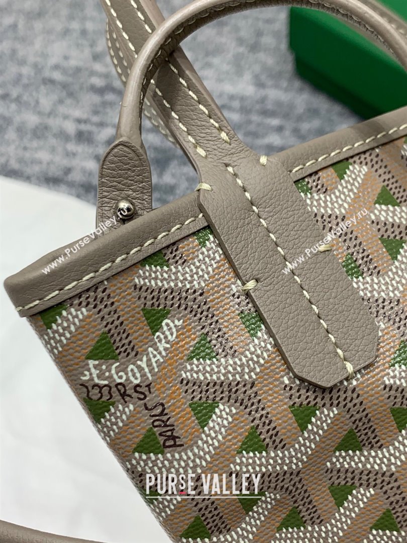 Goyard Poitiers Claire-Voie Mini Tote Bag 8013 Gray/Green 2024 (ZH-24102204)