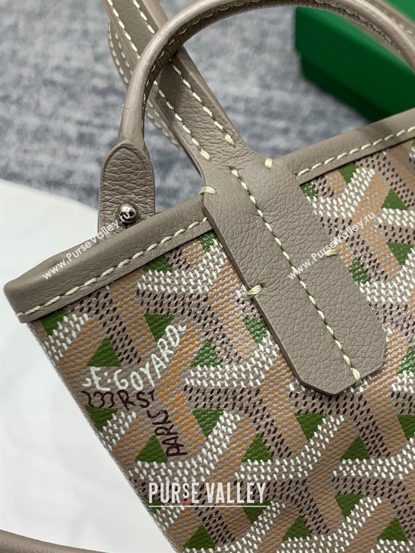 Goyard Poitiers Claire-Voie Mini Tote Bag 8013 Gray/Green 2024 (ZH-24102204)