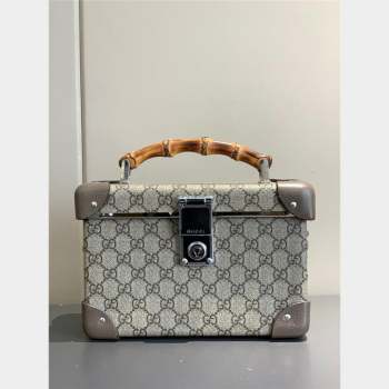 Gucci Globe-Trotter GG Canvas Beauty Case with Bamboo Top Handle Beige 2023 (YS-231102010)