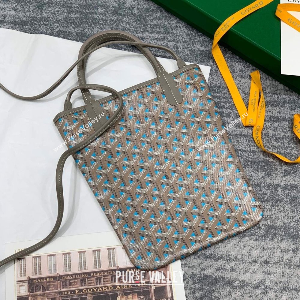 Goyard Poitiers Claire-Voie Mini Tote Bag 8013 Gray/Blue 2024 (ZH-24102205)