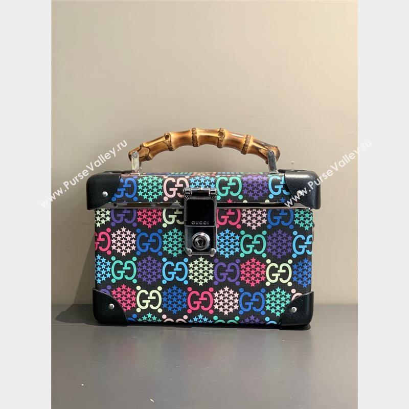 Gucci Globe-Trotter GG Star Beauty Case with Bamboo Top Handle Black/Multicolor 2023 (YS-231102011)