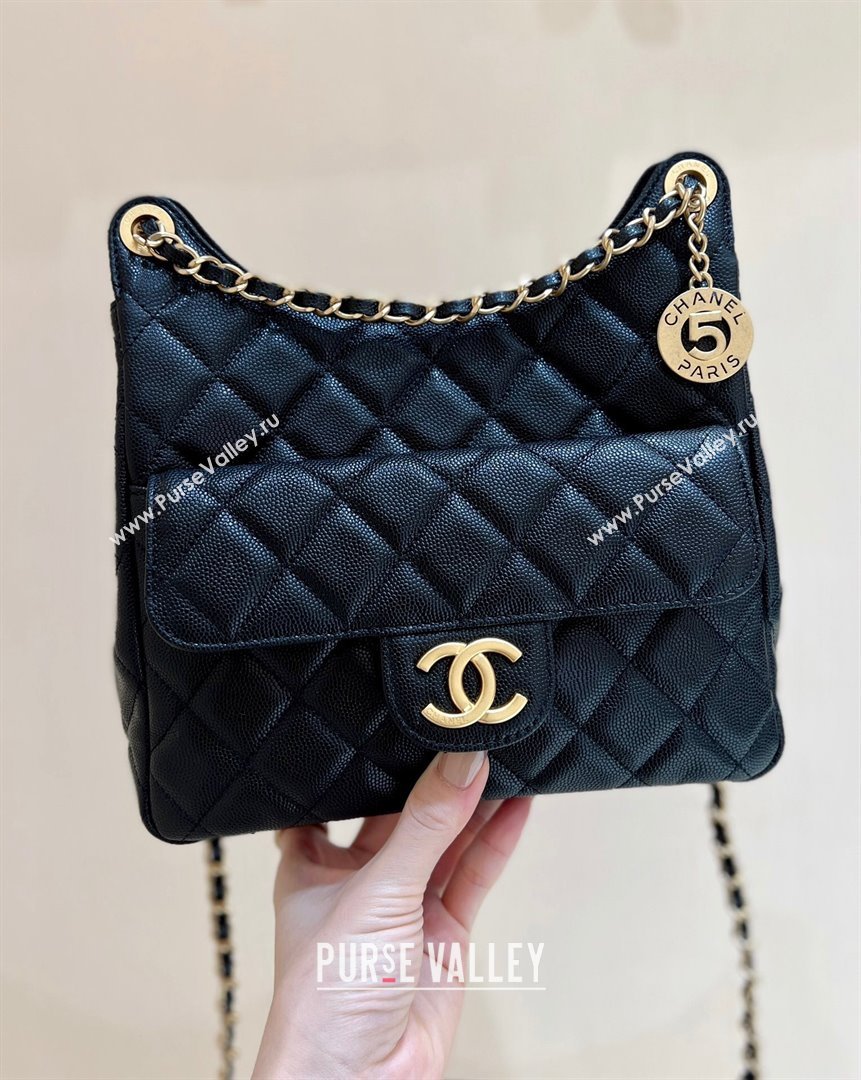 Chanel Grained Calfskin Hobo Bag AS4322 Black 2024 Top Quality (SHUNY-24062401)