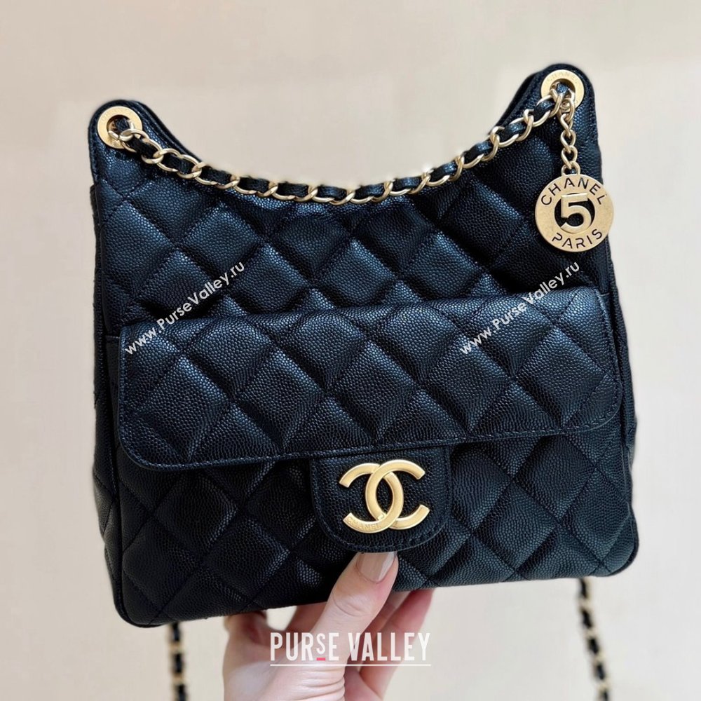 Chanel Grained Calfskin Hobo Bag AS4322 Black 2024 Top Quality (SHUNY-24062401)