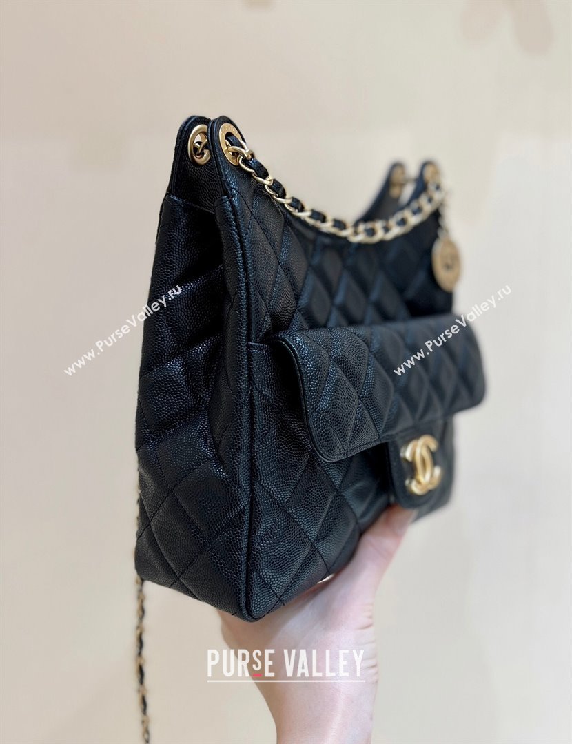 Chanel Grained Calfskin Hobo Bag AS4322 Black 2024 Top Quality (SHUNY-24062401)