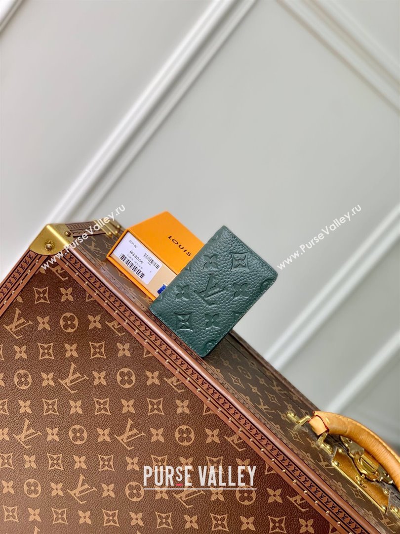 Louis Vuitton Pocket Organizer Wallet in Monogram Leather Green 2024 M83069 (K-24081018)