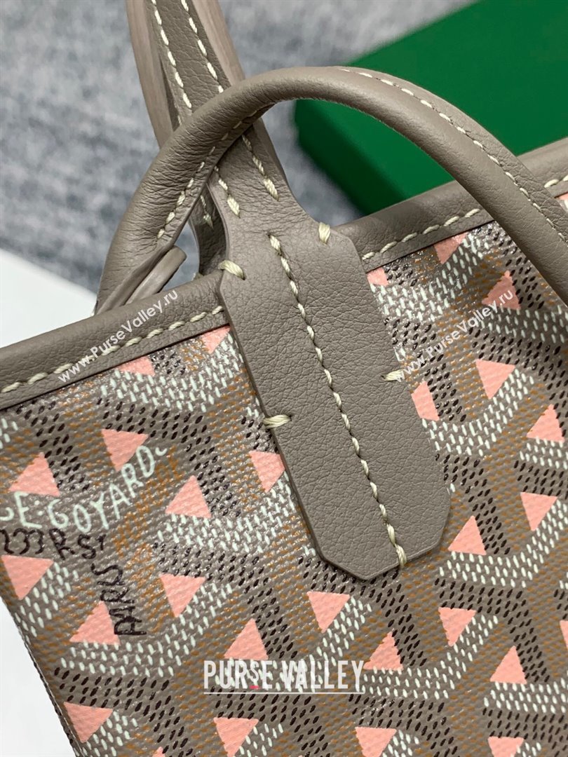 Goyard Poitiers Claire-Voie Mini Tote Bag 8013 Gray/Pink 2024 (ZH-24102206)