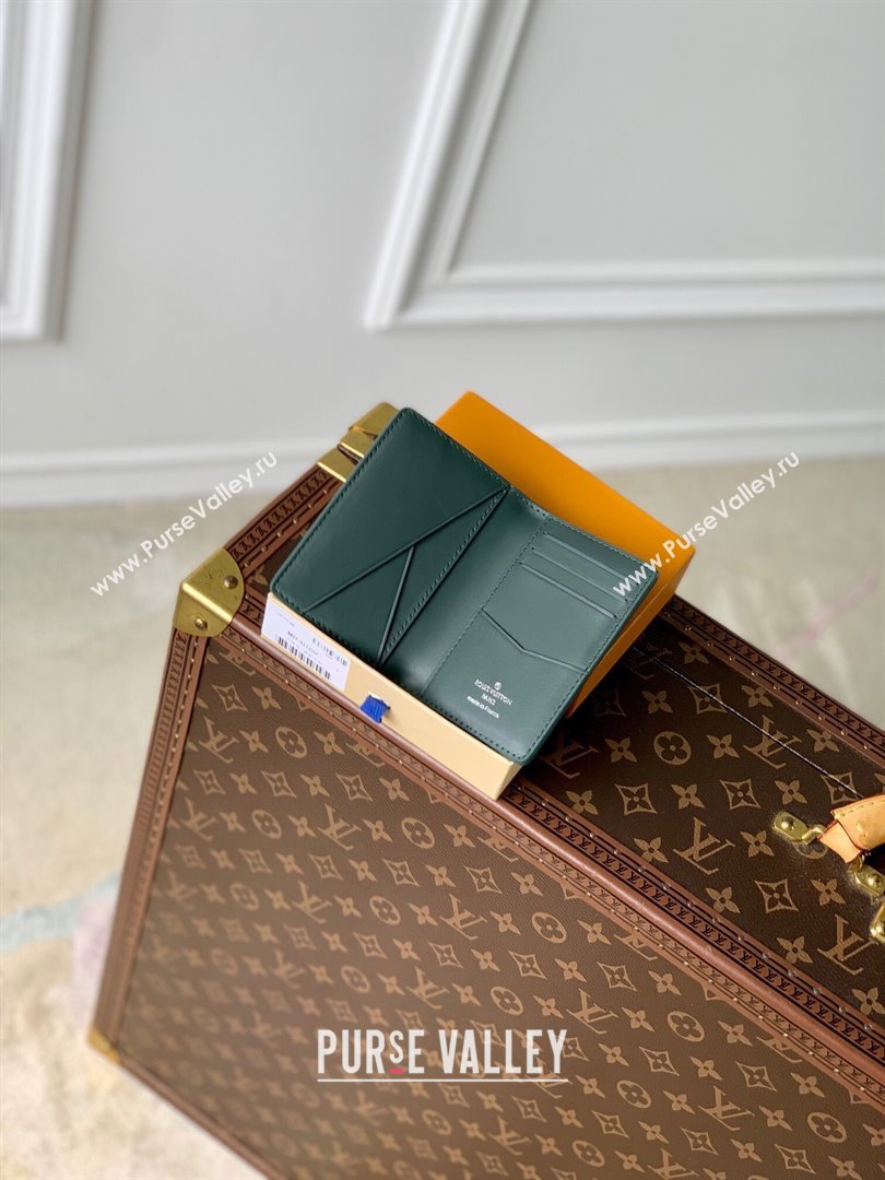 Louis Vuitton Pocket Organizer Wallet in Monogram Leather Green 2024 M83069 (K-24081018)