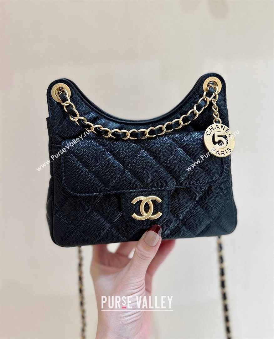 Chanel Grained Calfskin Small Hobo Bag AS4323 Black 2024 Top Quality (SHUNY-24062402)