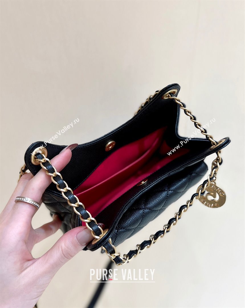 Chanel Grained Calfskin Small Hobo Bag AS4323 Black 2024 Top Quality (SHUNY-24062402)