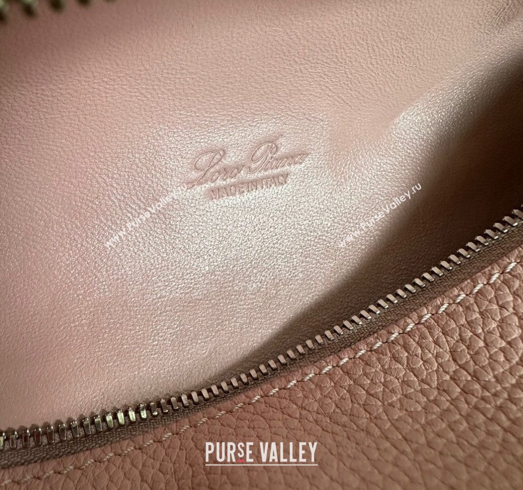 Loro Piana LP Extra Pocket Pouch L19 in Grained Calfskin Light Pink 2024 0802 (TZ-240802034)