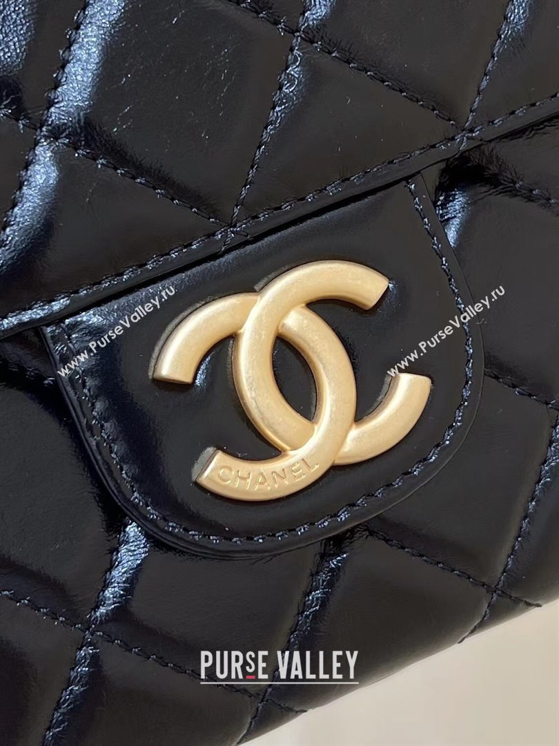 Chanel Shiny Crumpled Calfskin Hobo Bag AS4322 Black 2024 Top Quality (SHUNY-24062403)