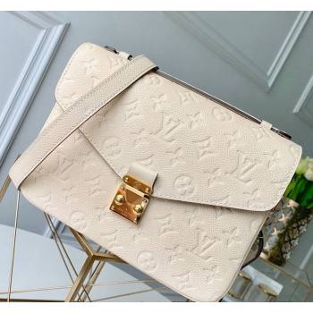 Louis Vuitton Pochette Metis Monogram Embossed Leather Shoulder Bag M44738 White 2024 (KI-241105102)